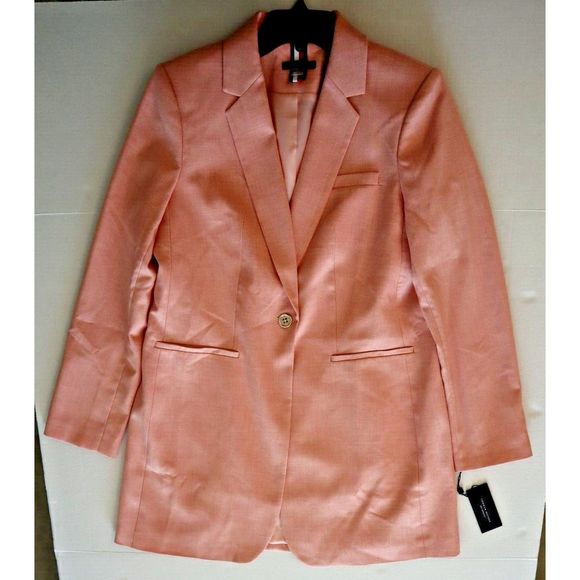 Tommy Hilfiger H31JV904 Women's Sz 12 Misty Rose Pink Single Button Blazer - Picture 9 of 11